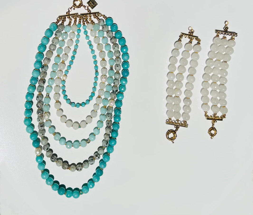 LARIMAR NECKLACE OCEAN GODDESS 3 in 1