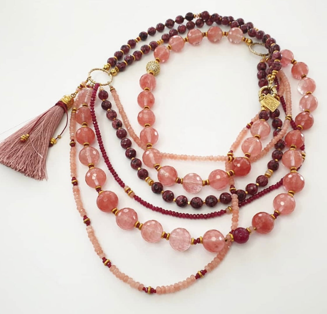 STRAWBERRY QUARTZ NECKLACE