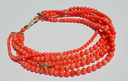 CORAL NECKLACE WITH PEARLS