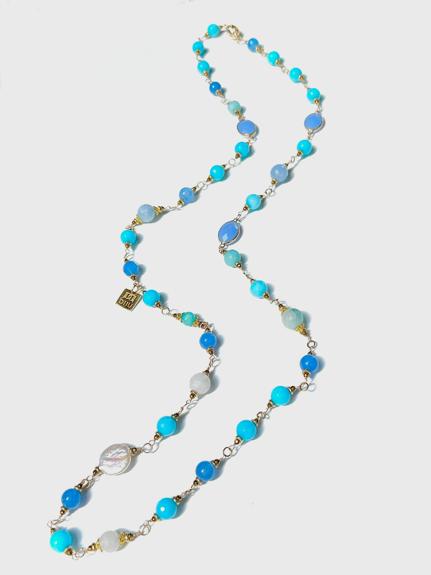 BLUE COLLAGE NECKLACE