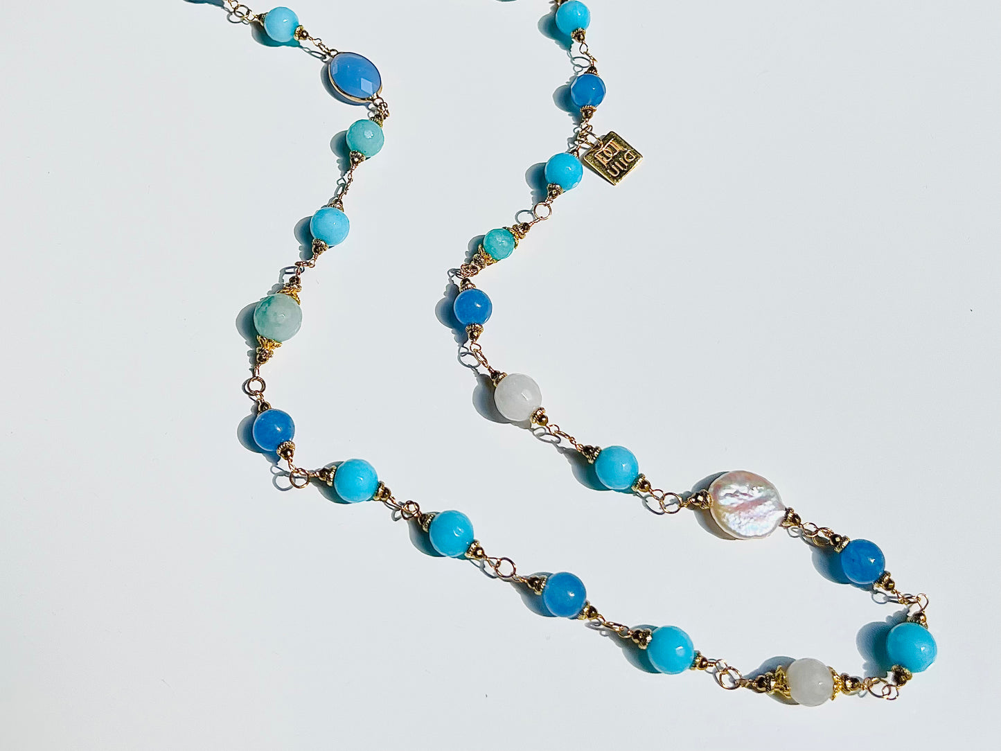 BLUE COLLAGE NECKLACE