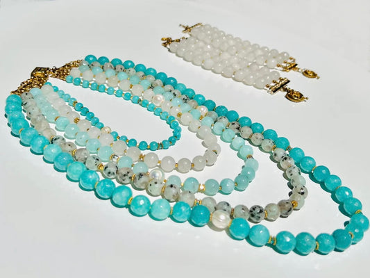 LARIMAR NECKLACE OCEAN GODDESS 3 in 1